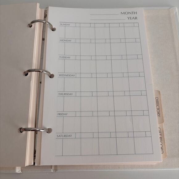 Vintage 1980s Wedding Organizer Binder CR Gibson 3-Ring White Bride Planner - Picture 7 of 11